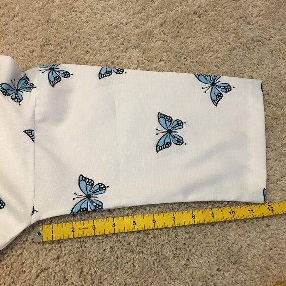 Cotton & Linen Blend Butterfly Babydoll Blouse - Picture 14 of 14